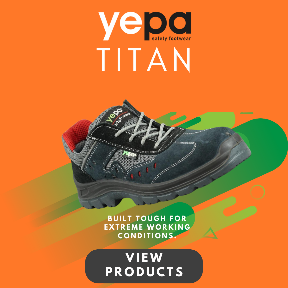 Yepa Titan industrial safety shoe banner
